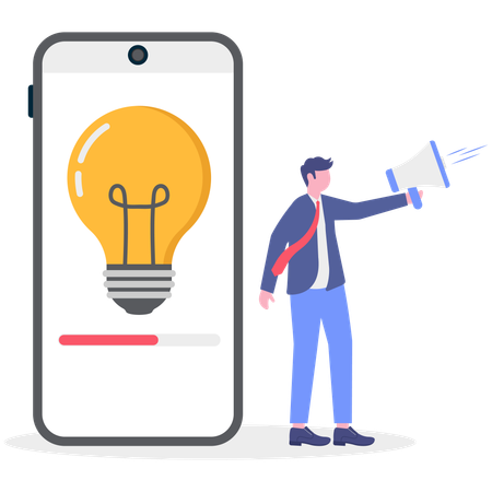 Businessman having marketing idea  Illustration