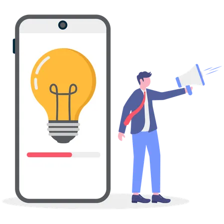 Businessman having marketing idea  Illustration