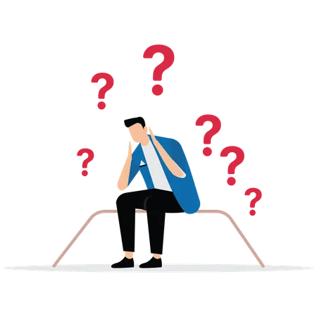 Businessman having mental problem  Illustration