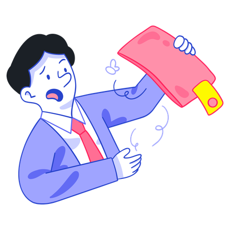 Businessman Having no Money  Illustration