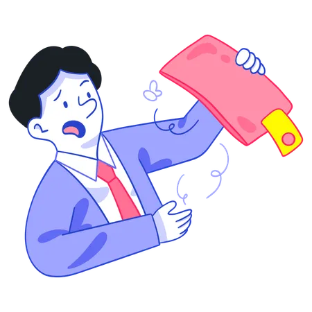 Businessman Having no Money  Illustration