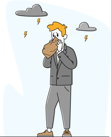 Businessman Having Panic Disorder  Illustration