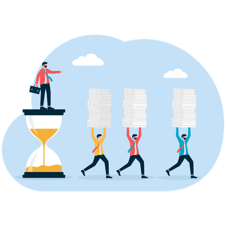 Businessman having project burden  Illustration