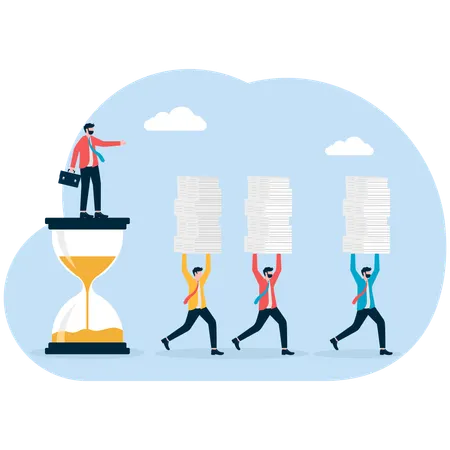 Businessman having project burden  Illustration