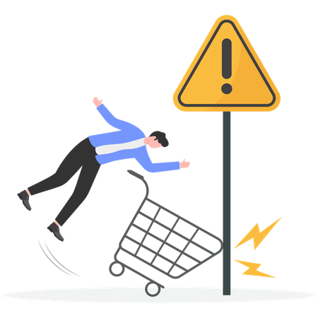 Businessman having shopping alert  Illustration