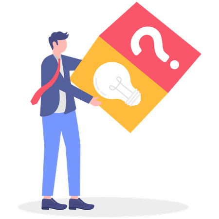 Businessman having solution idea  Illustration