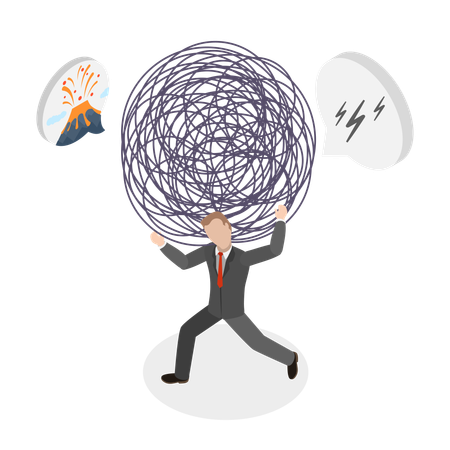 Businessman having Stress Burden  Illustration