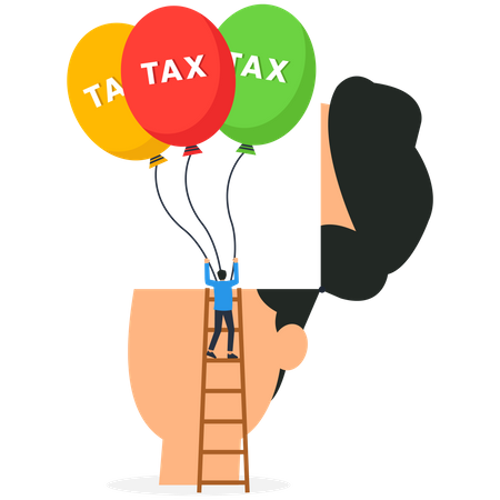 Businessman having tax burden  Illustration