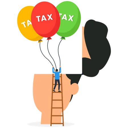 Businessman having tax burden  Illustration