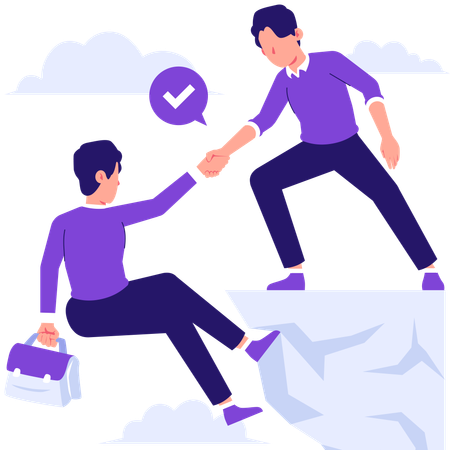 Businessman helping business partner  Illustration