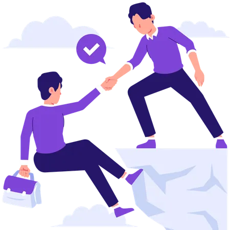Businessman helping business partner  Illustration