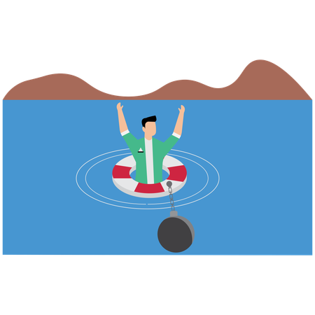 Businessman Helping business to survive  Illustration