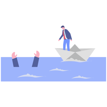 Businessman helping failing partner  Illustration