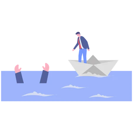 Businessman helping failing partner  Illustration