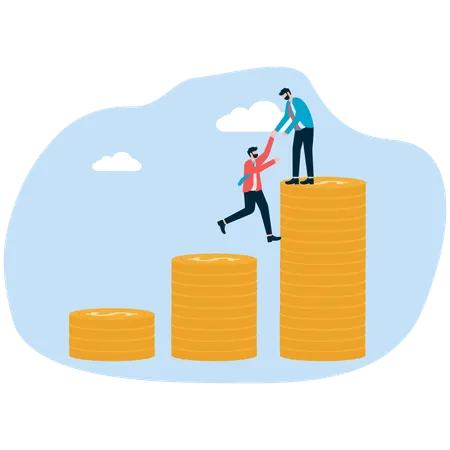 Businessman helping fellow employee  Illustration