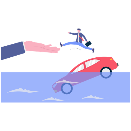 Businessman helping in emergency  Illustration