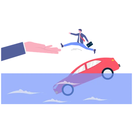 Businessman helping in emergency  Illustration