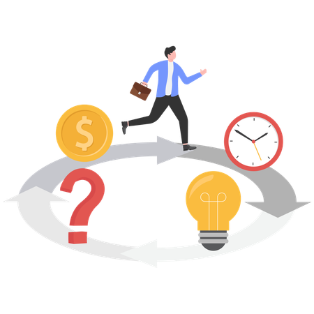 Businessman high working efficiency  Illustration