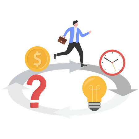 Businessman high working efficiency  Illustration