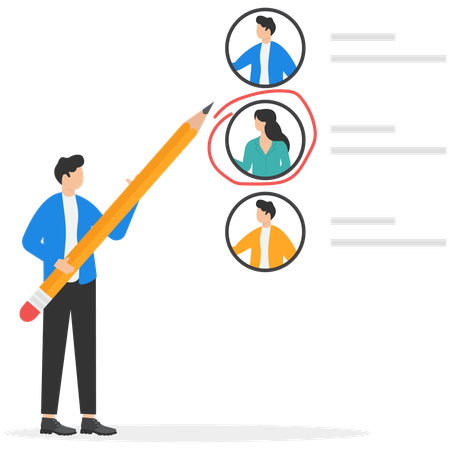 Businessman hiring new employee  Illustration