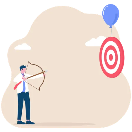 Businessman hitting business target  Illustration