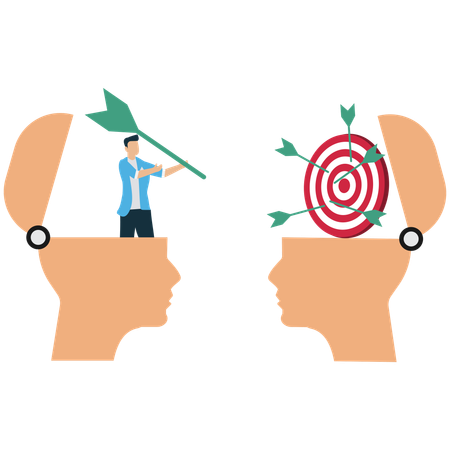 Businessman hitting business target  Illustration