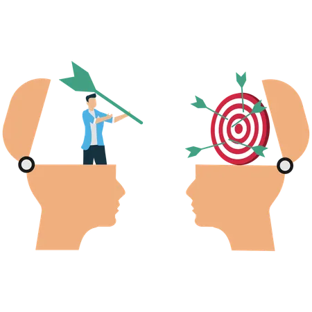 Businessman hitting business target  Illustration