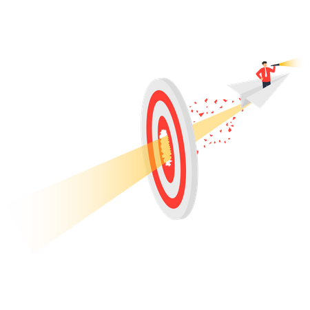 Businessman Hitting Target  Illustration