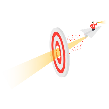 Businessman Hitting Target  Illustration