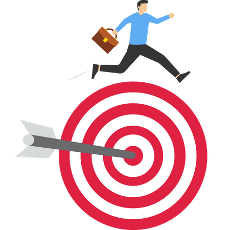 Businessman Hitting Target  Illustration