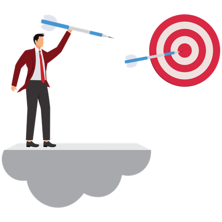 Businessman Hitting the target  Illustration