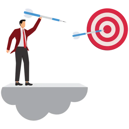 Businessman Hitting the target  Illustration