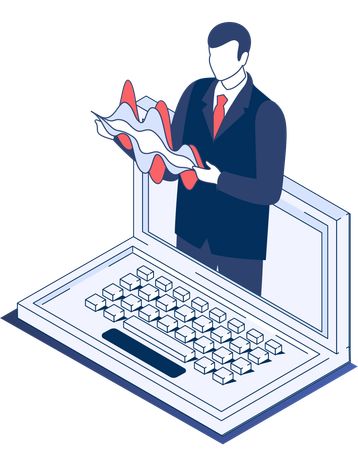 Businessman holding analysis chart  Illustration
