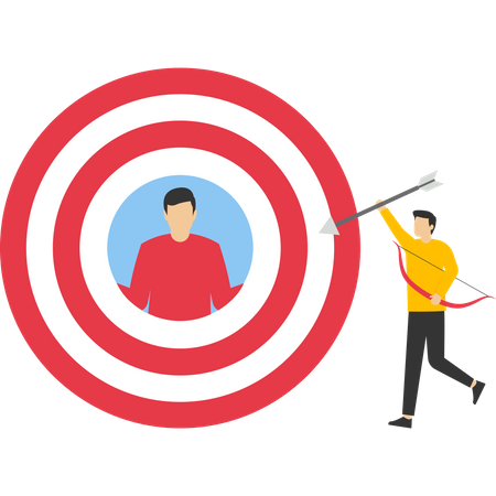 Businessman holding arrow for target  Illustration