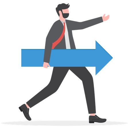 Businessman holding arrow  Illustration