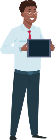 Businessman holding blank board  Illustration