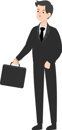 Businessman Holding Briefcase Illustration