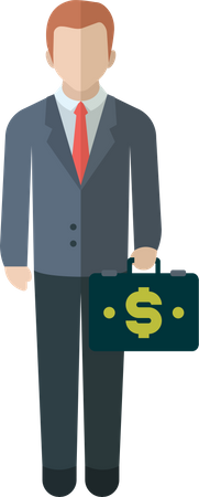 Businessman holding briefcase Illustration