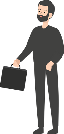 Businessman Holding Briefcase  Illustration