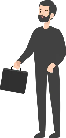 Businessman Holding Briefcase  Illustration