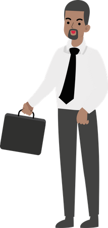 Businessman Holding Briefcase  Illustration