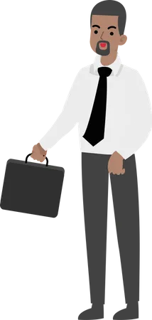 Businessman Holding Briefcase  Illustration