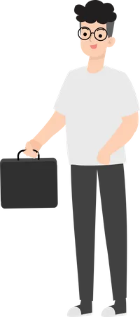 Businessman Holding Briefcase  Illustration