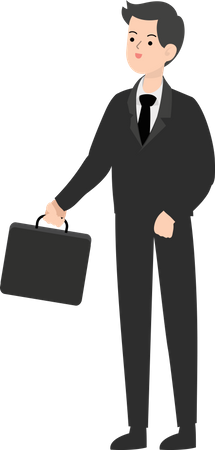 Businessman Holding Briefcase  Illustration