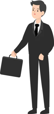 Businessman Holding Briefcase  Illustration