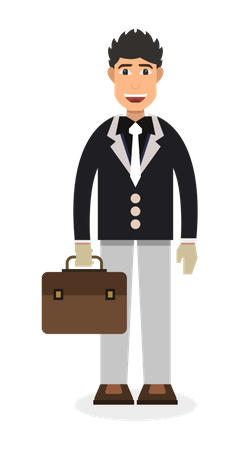 Businessman holding briefcase  Illustration