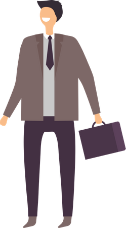 Businessman holding briefcase  Illustration