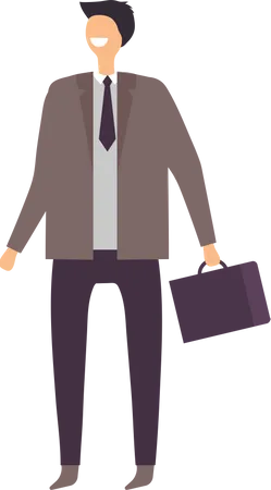 Businessman holding briefcase  Illustration