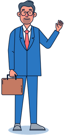 Businessman holding briefcase  Illustration