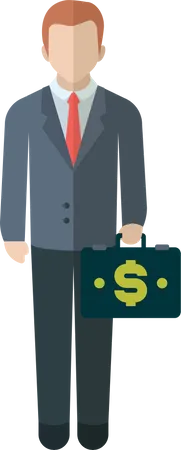 Businessman holding briefcase  Illustration